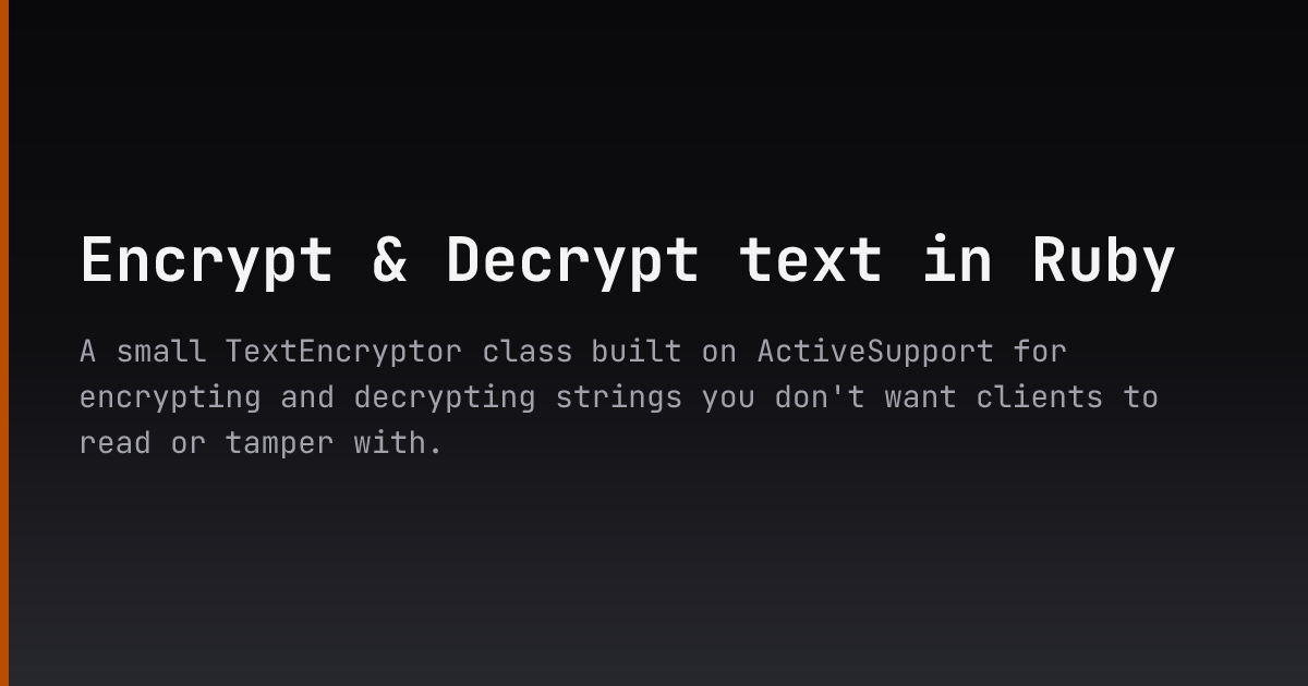 Encrypt & Decrypt text in Ruby — Dmitry Ishkov