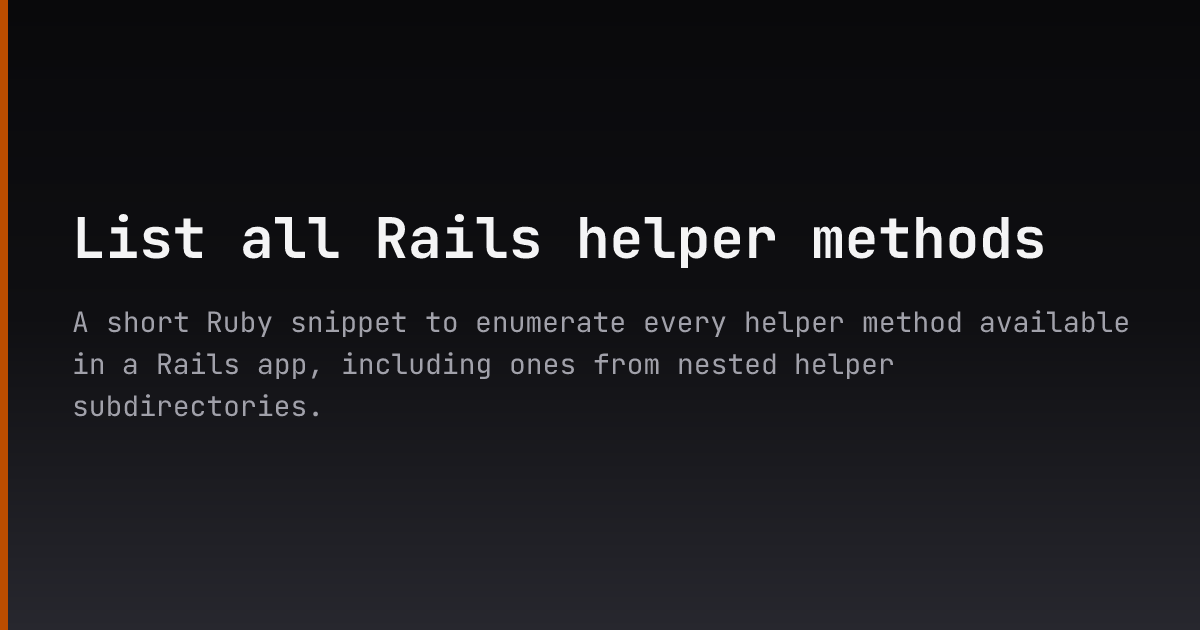 javascript : using a rails helper method within a... List all Rails helper methods — Dmitry Ishkov
